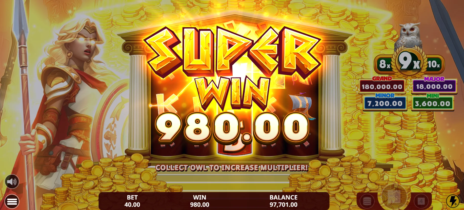 Law of Athena - Grand Jackpot con moltiplicatore massimo